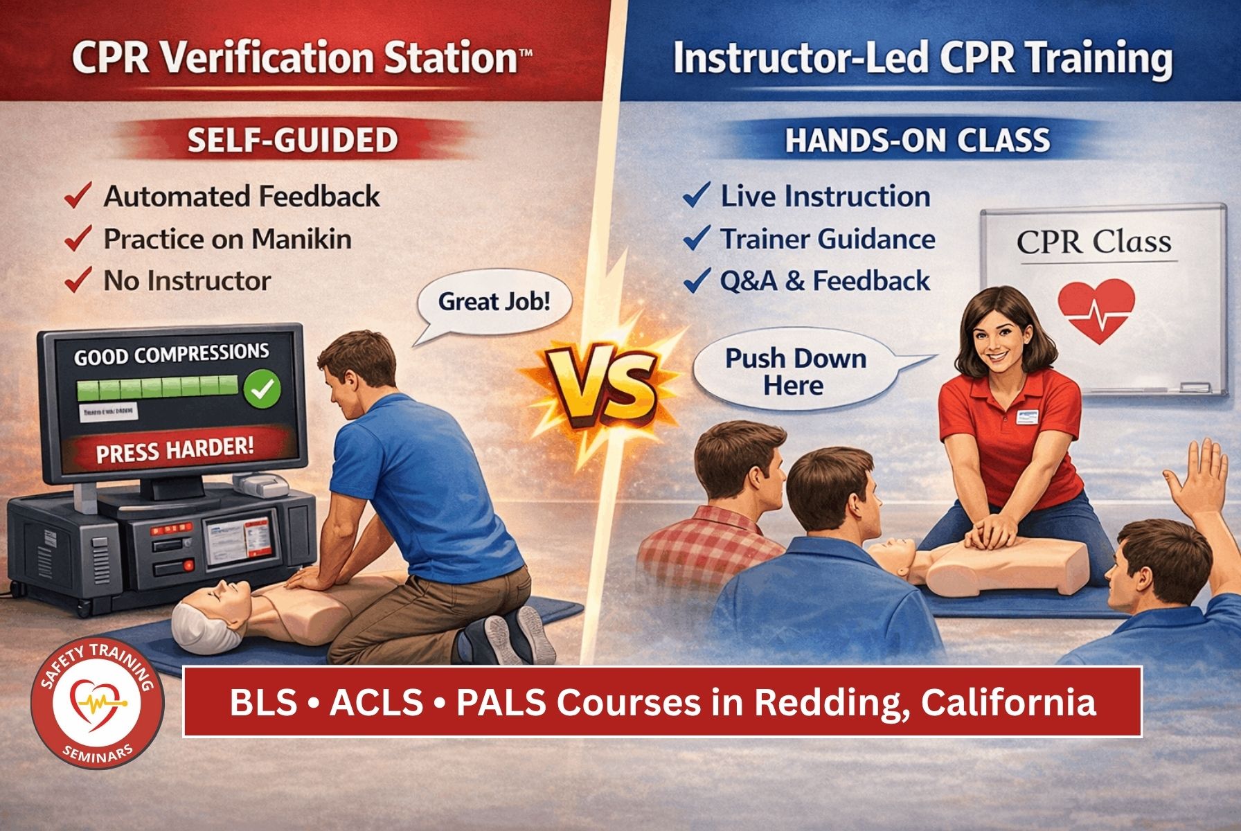 BLS • ACLS • PALS Courses in Redding, California